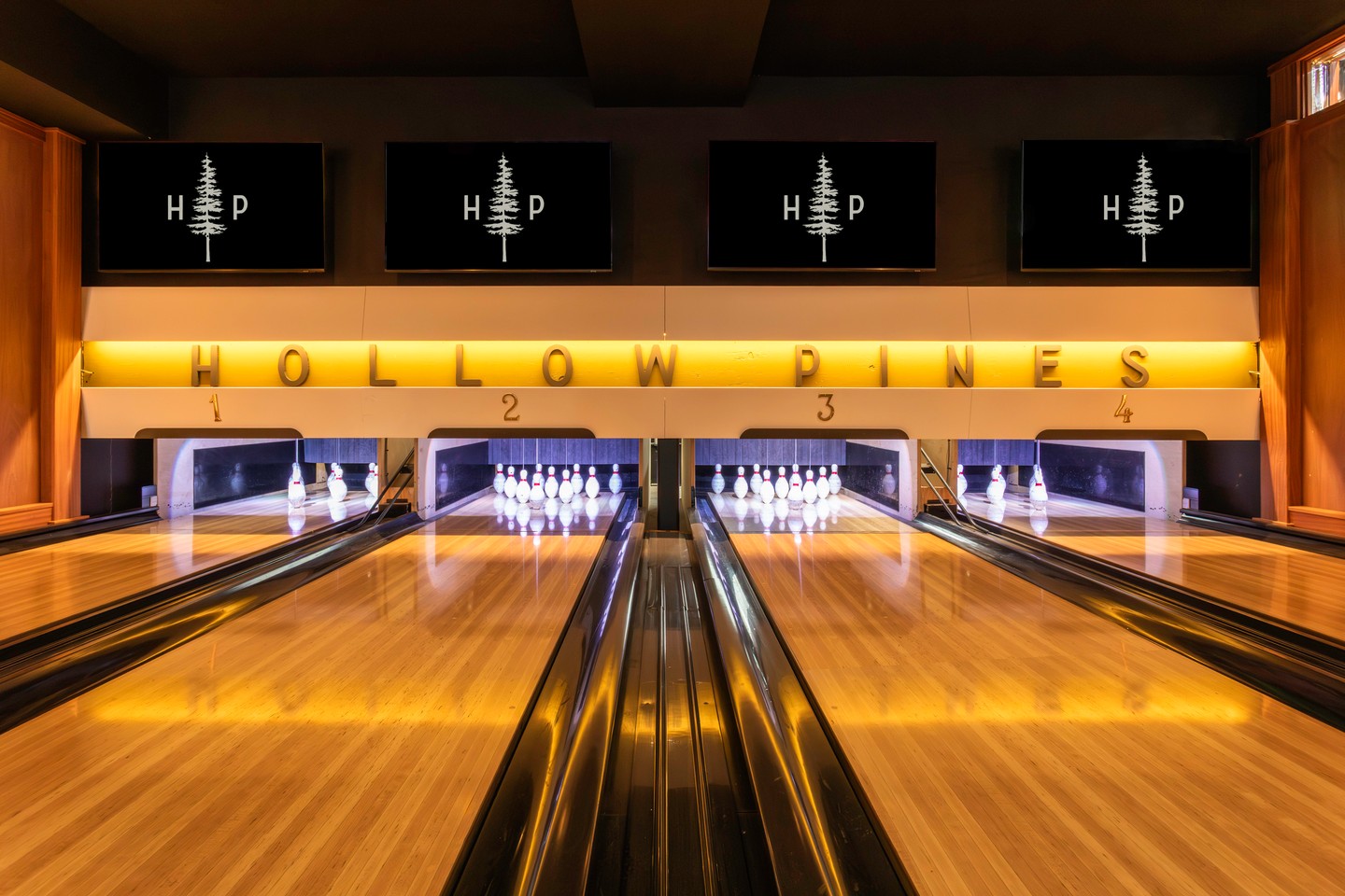 Duckpin bowling pins at Hollow Pines